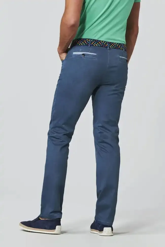Meyer Mens New York Chino Trousers Blue