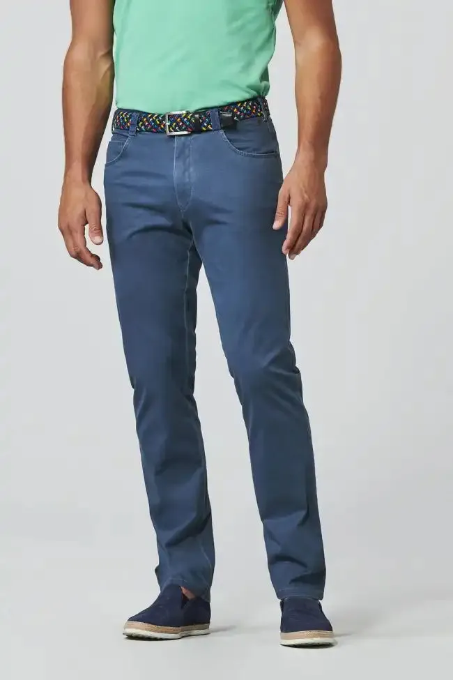 Meyer Mens New York Chino Trousers Blue