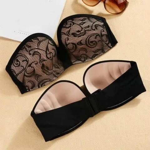 Miracle Non - Slip Strapless Bra with Extra Long Button, Invisible for Gathering Dress