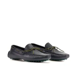 Mocassin Driver en cuir grainé bleu marine