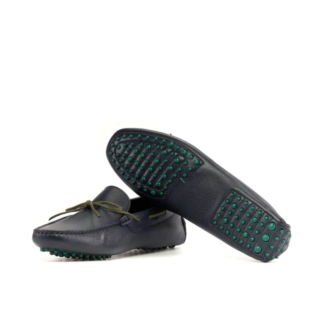 Mocassin Driver en cuir grainé bleu marine