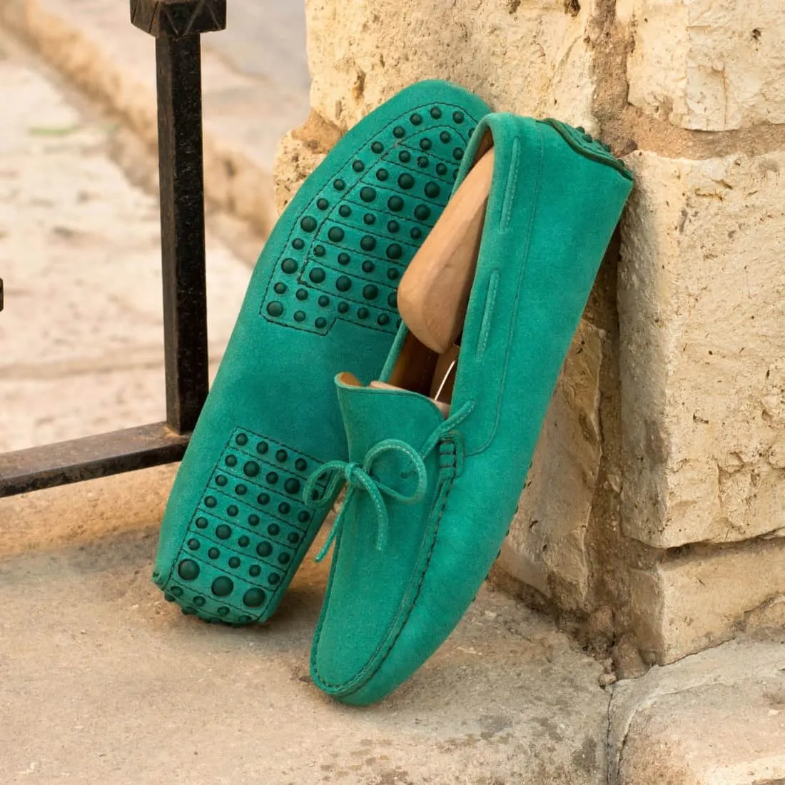 Mocassin Driver en daim vert