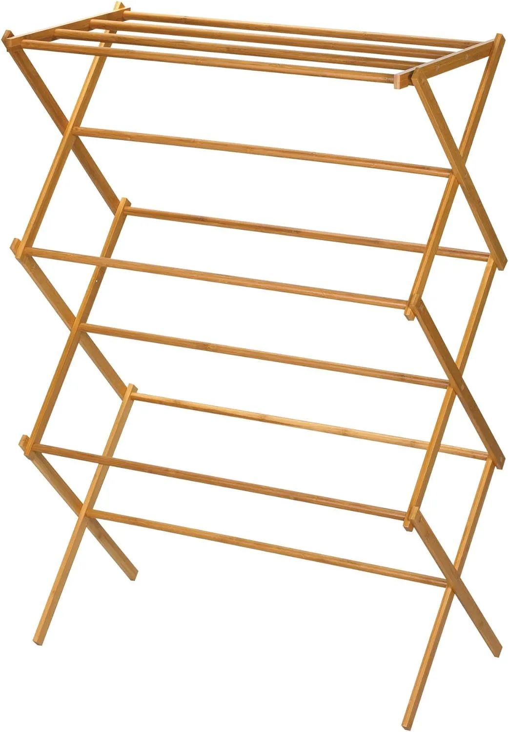 NEW Household Essentials Tall Indoor Folding Wooden Clothes Drying Rack | Dry Laundry and Hang Clothes | Bamboo, Retails $109