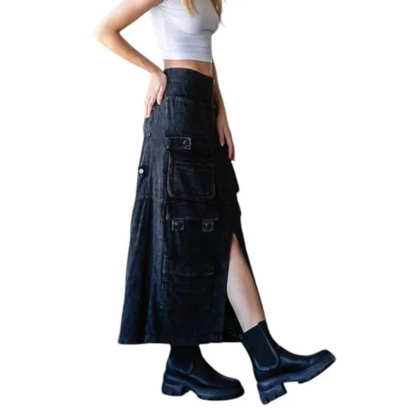 NEW OLI &amp; HALI cargo maxi skirt in black