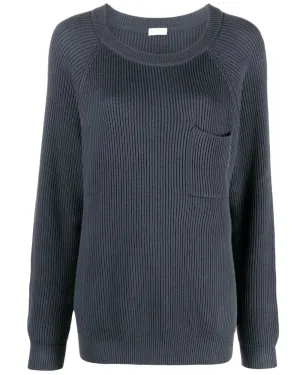 Night Sky Sea Island Cotton Ribbed Knit Top
