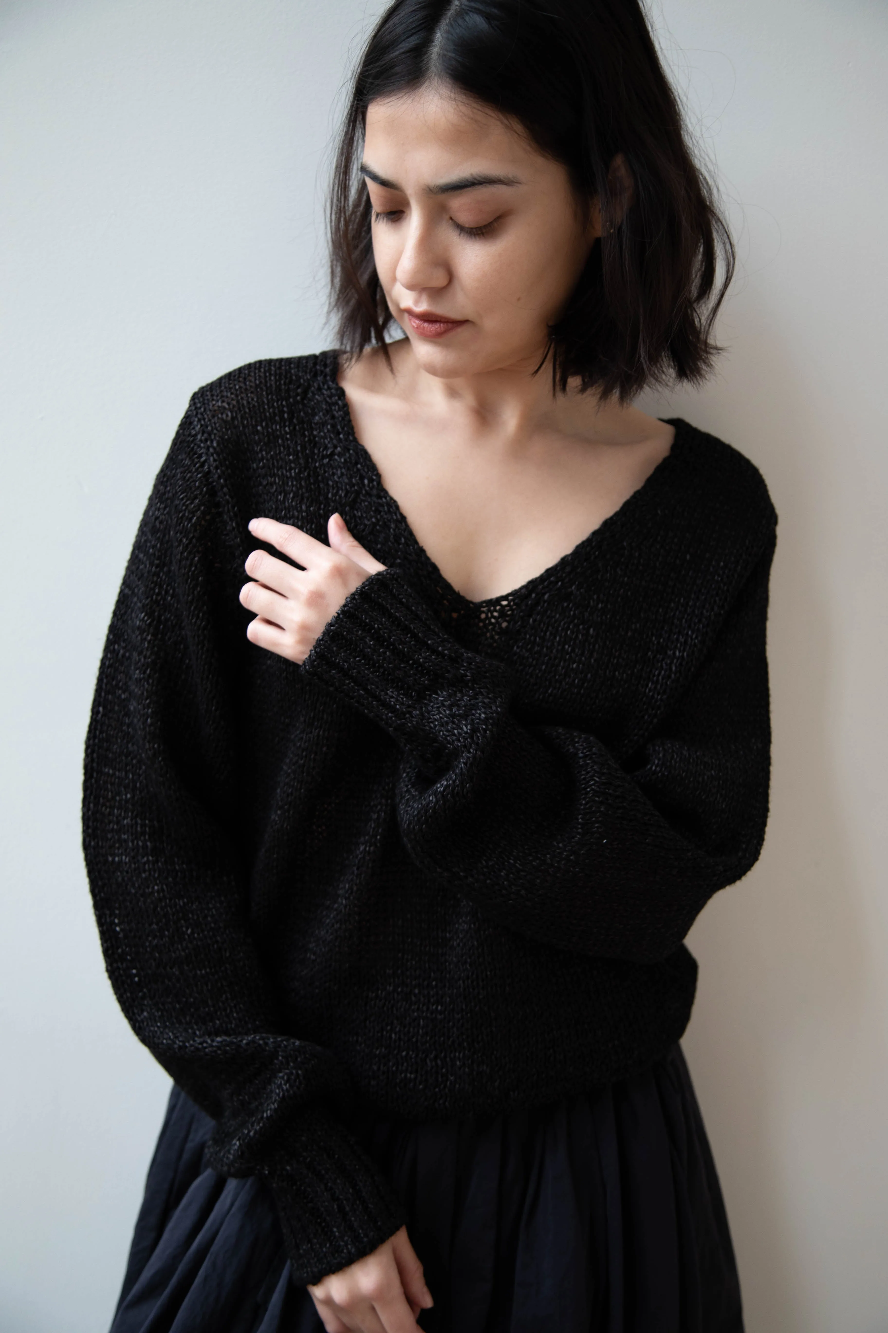Nothing Written | Sia V-Neck Pullover in Black