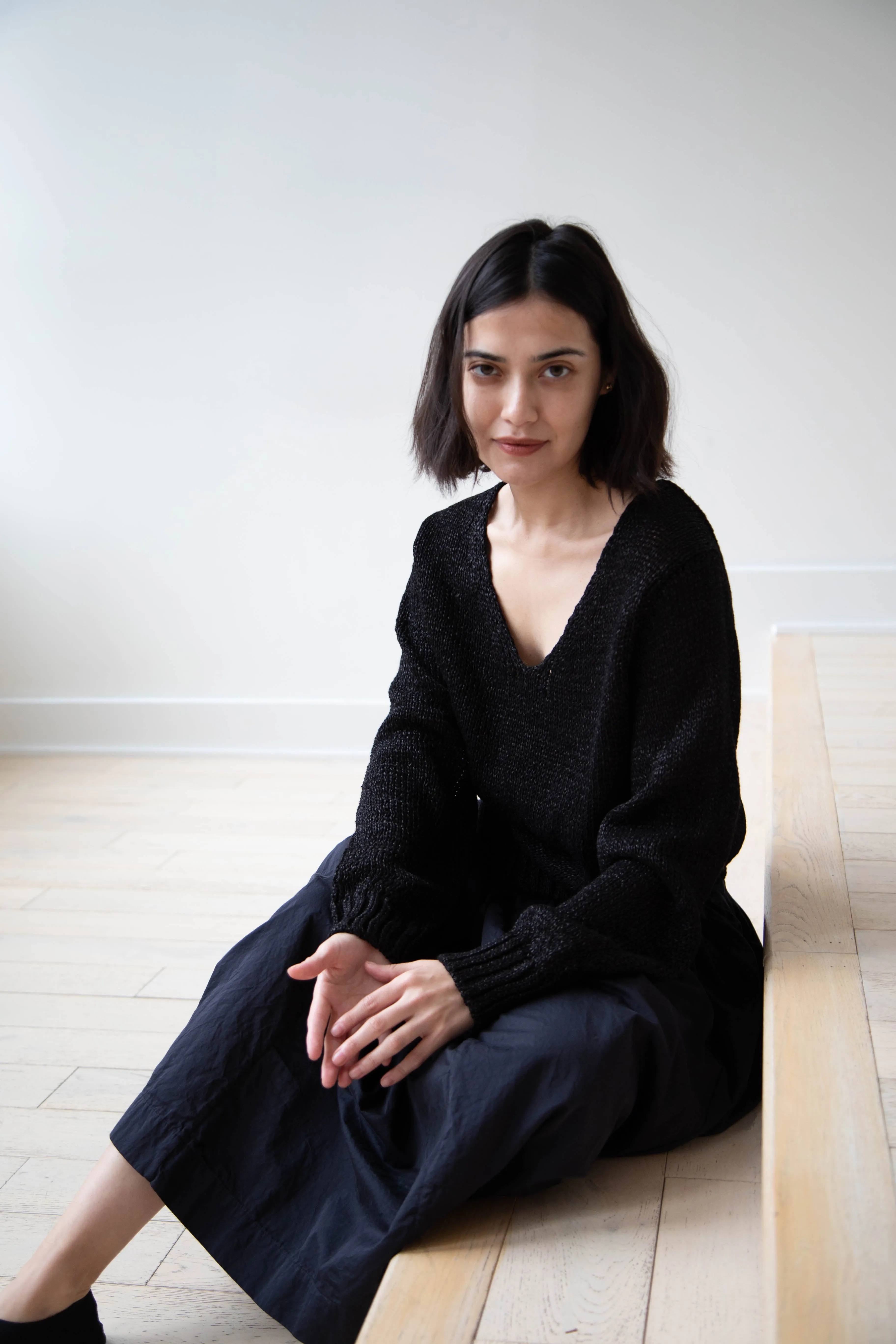 Nothing Written | Sia V-Neck Pullover in Black