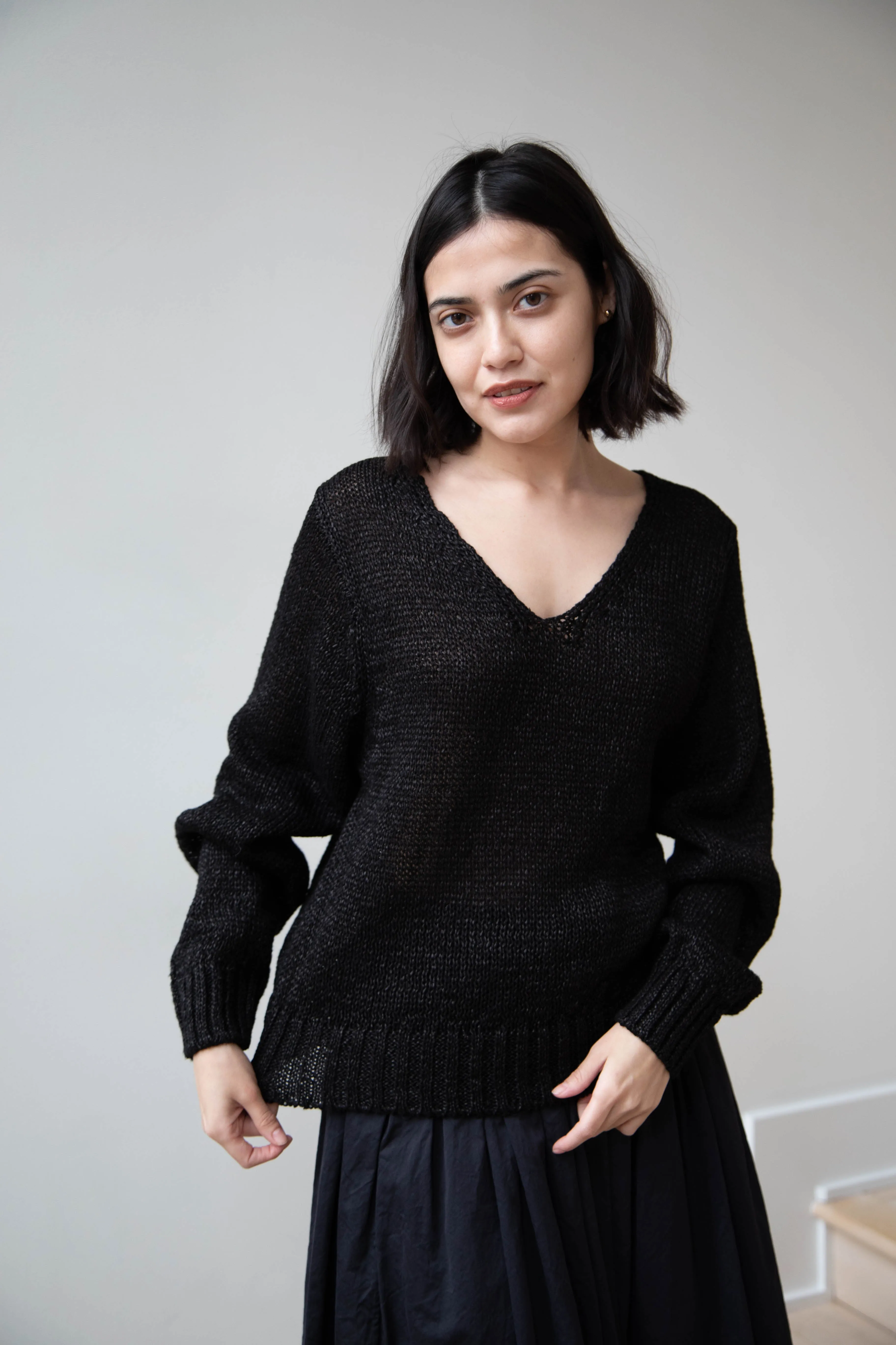 Nothing Written | Sia V-Neck Pullover in Black