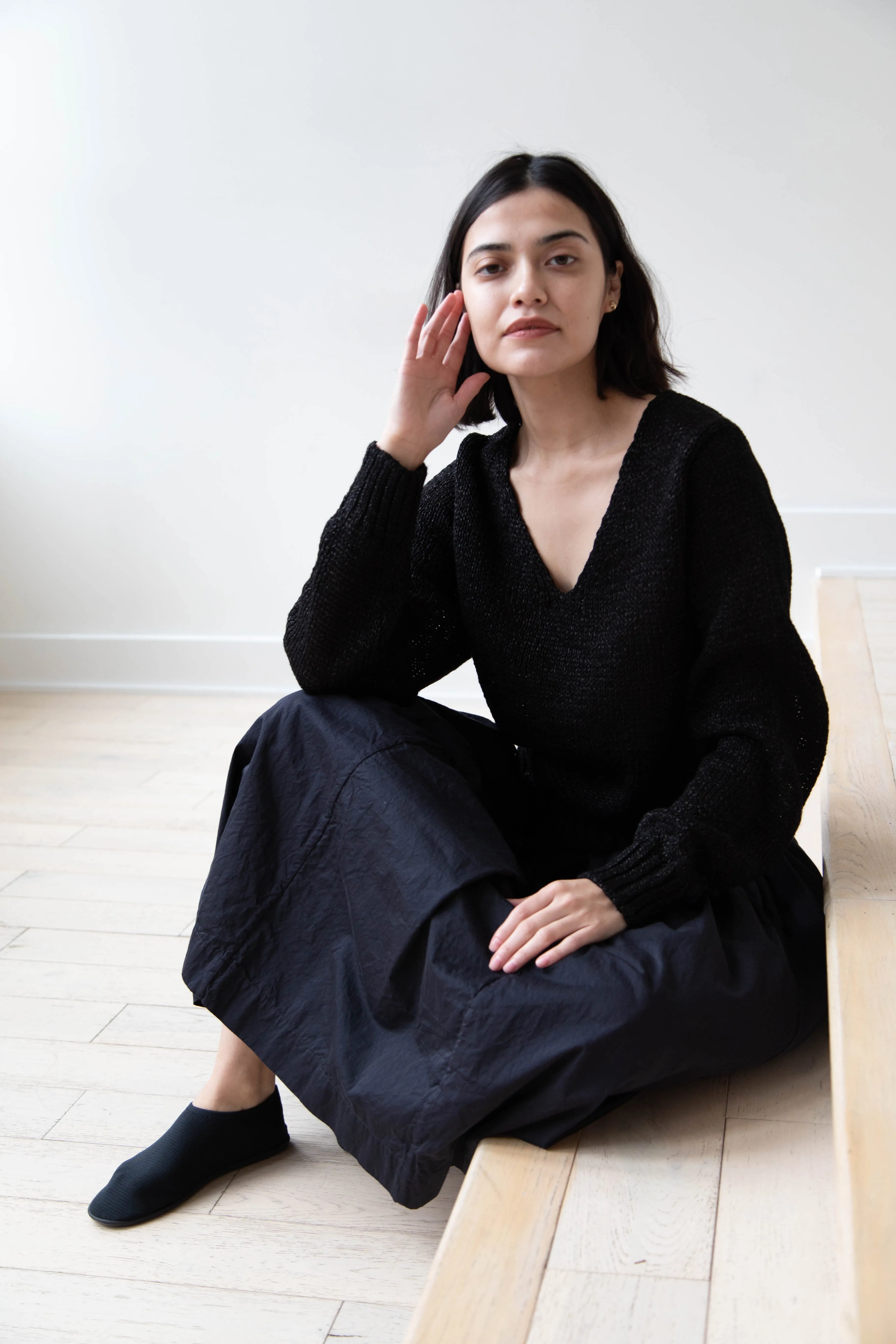 Nothing Written | Sia V-Neck Pullover in Black