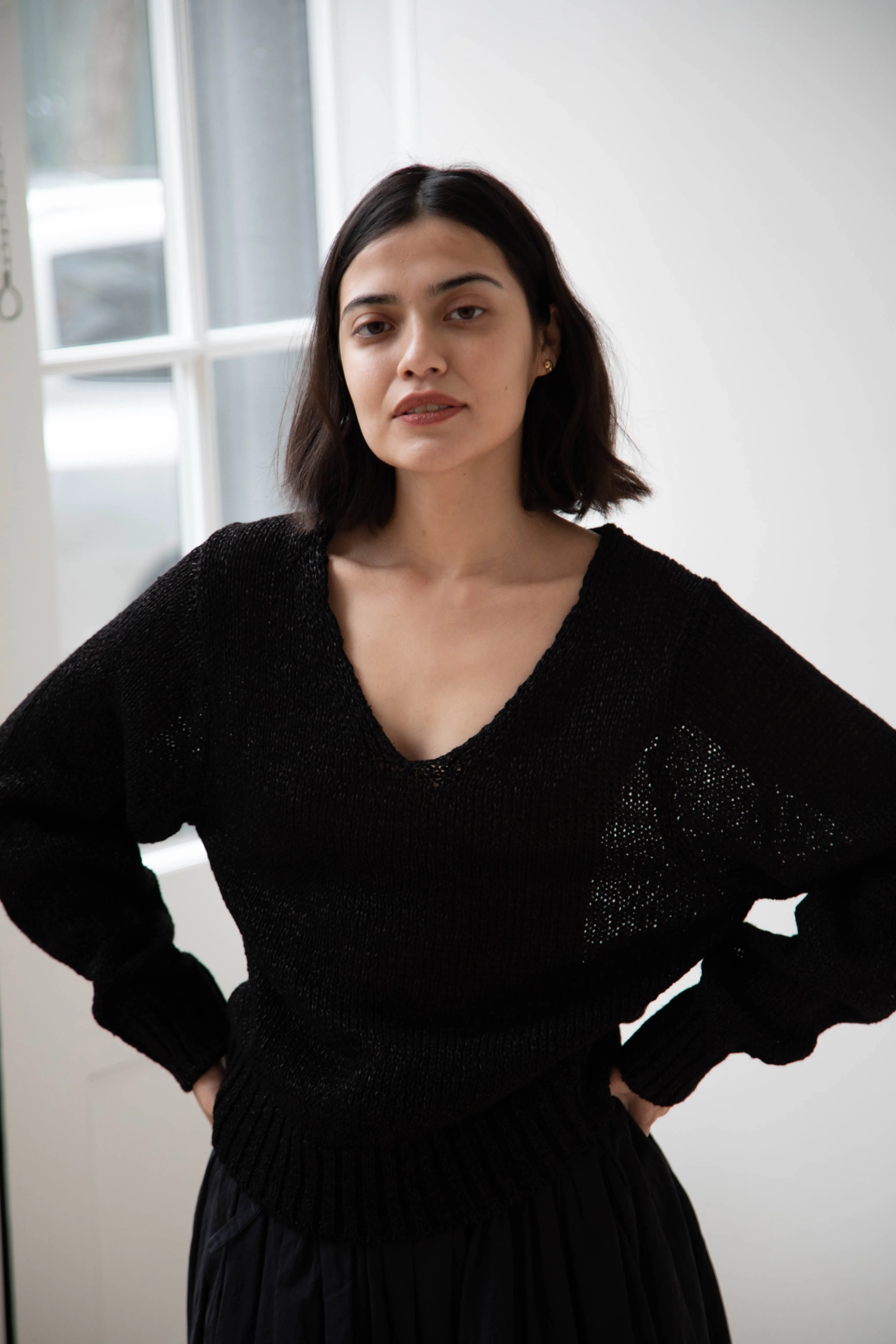 Nothing Written | Sia V-Neck Pullover in Black
