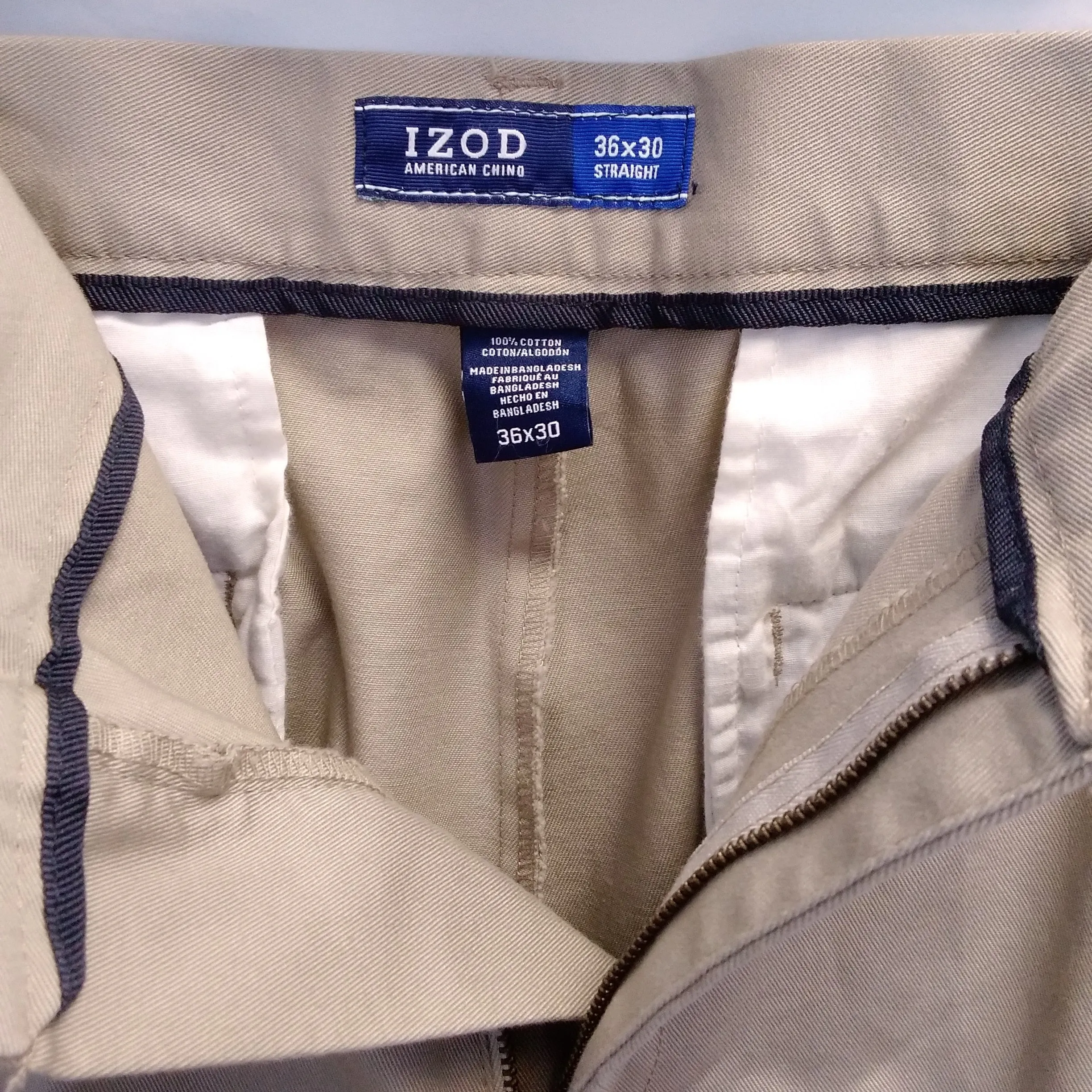 NWT - IZOD khaki American Chino Straight Leg Pants - 36x30