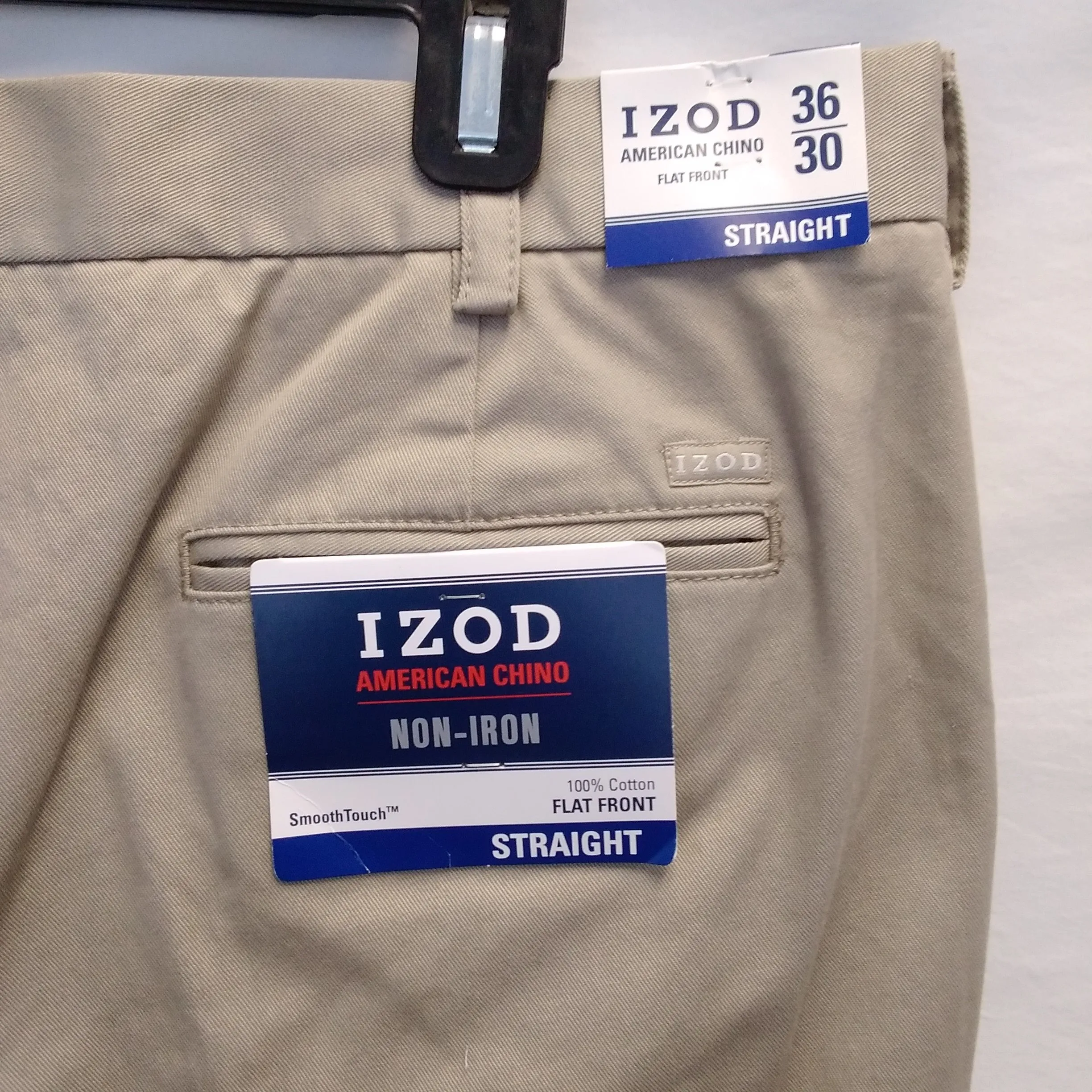 NWT - IZOD khaki American Chino Straight Leg Pants - 36x30