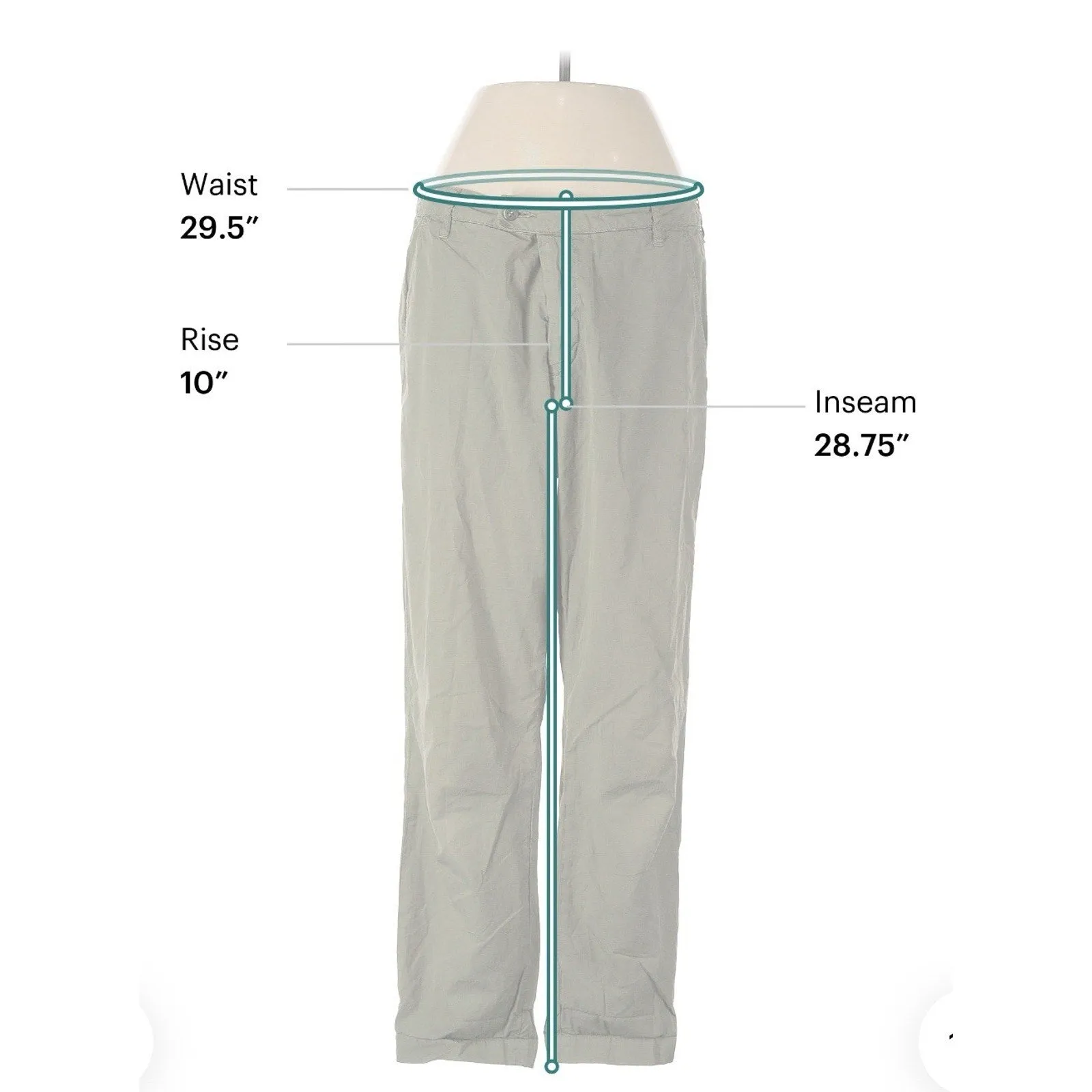 Omnigod Women’s Green Chino Pants – Size 2 (Actual 29 x 29)