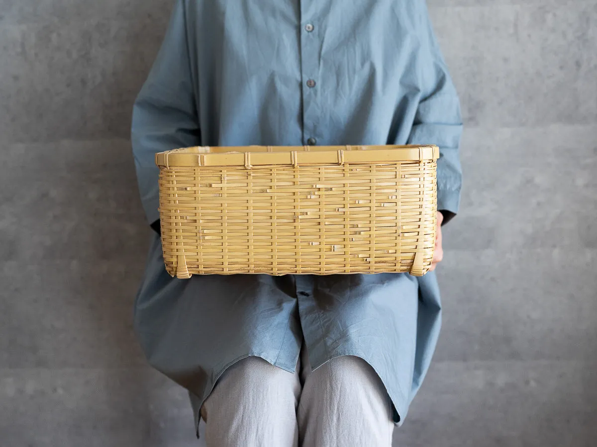 Organizing basket -deep- S,L / White bamboo / Ōita-JPN 850408