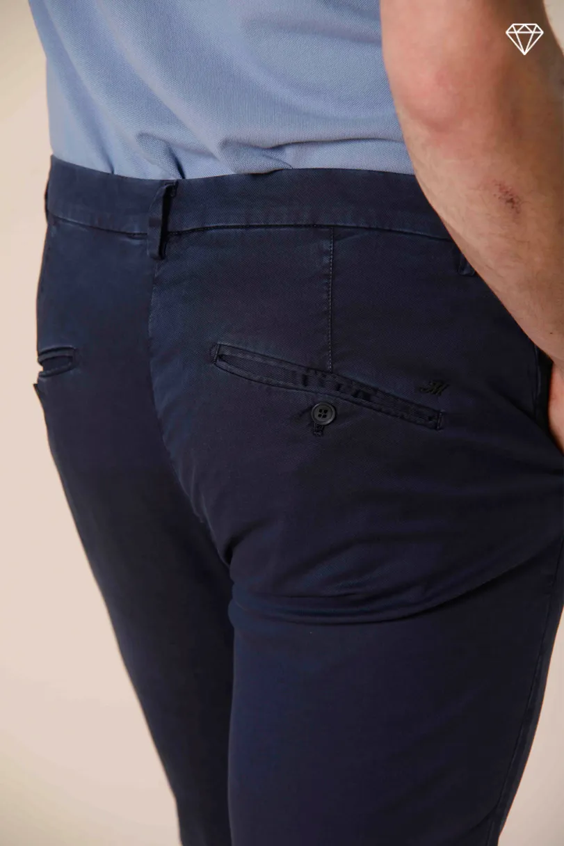 Osaka men's chino pants in fine cotton and tencel tricotine carrot fit ①