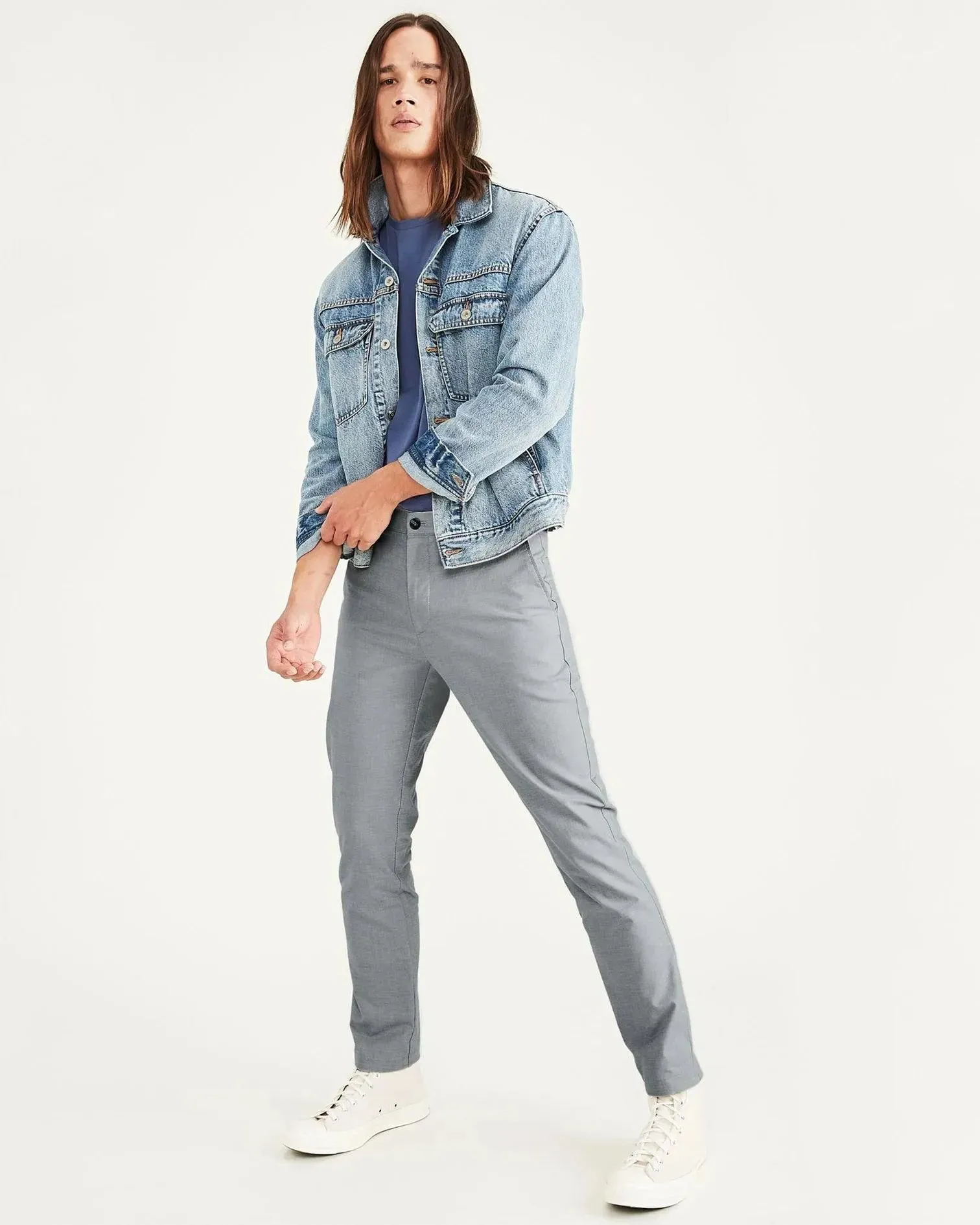 Pantalón Chino Dockers de Hombre Slim Fit Smart 360 Flex Alpha High Rise Grey