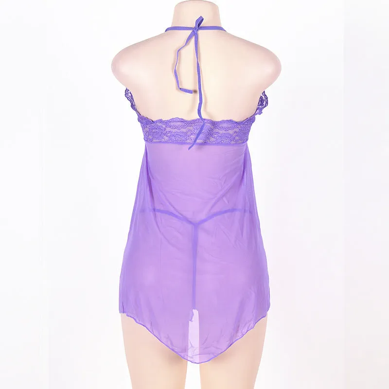 Plus Size Lace Bodice Empire Waist Dress