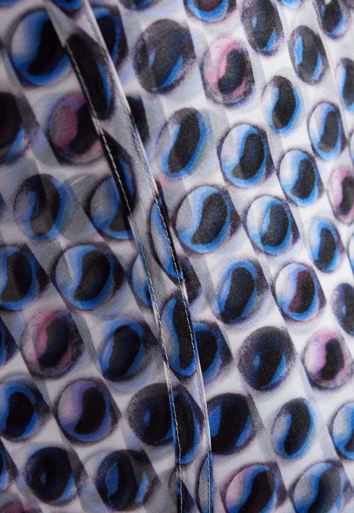 Printed Pearls Midi Sheer Shirt Dress