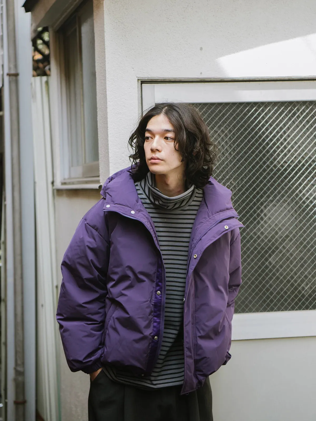 Purple Hooded Puffer Jacket