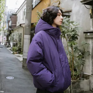 Purple Hooded Puffer Jacket