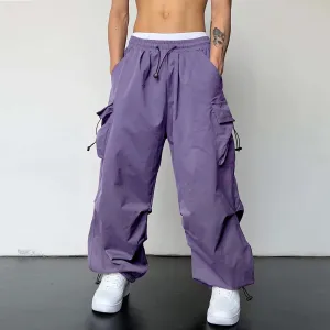 Purple Parachute Pants Men
