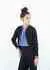 Quilt Pattern Cardigan in Black/Navy