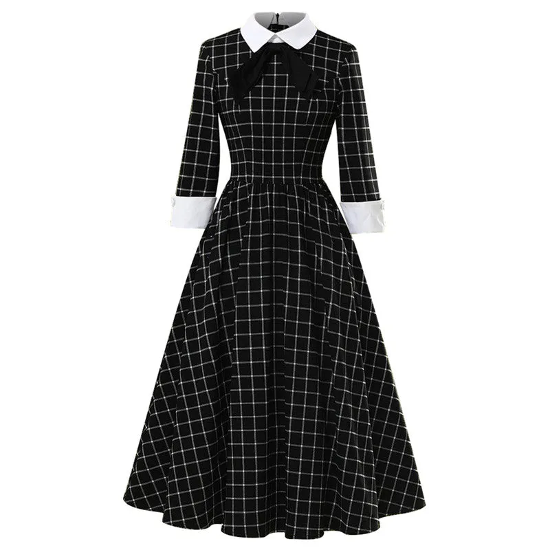 "BLACK PLAID" DRESS H042304