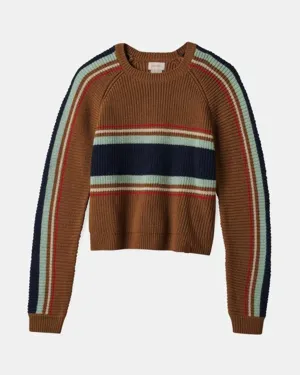 Racing Stripe Crew Sweater - Washed Copper