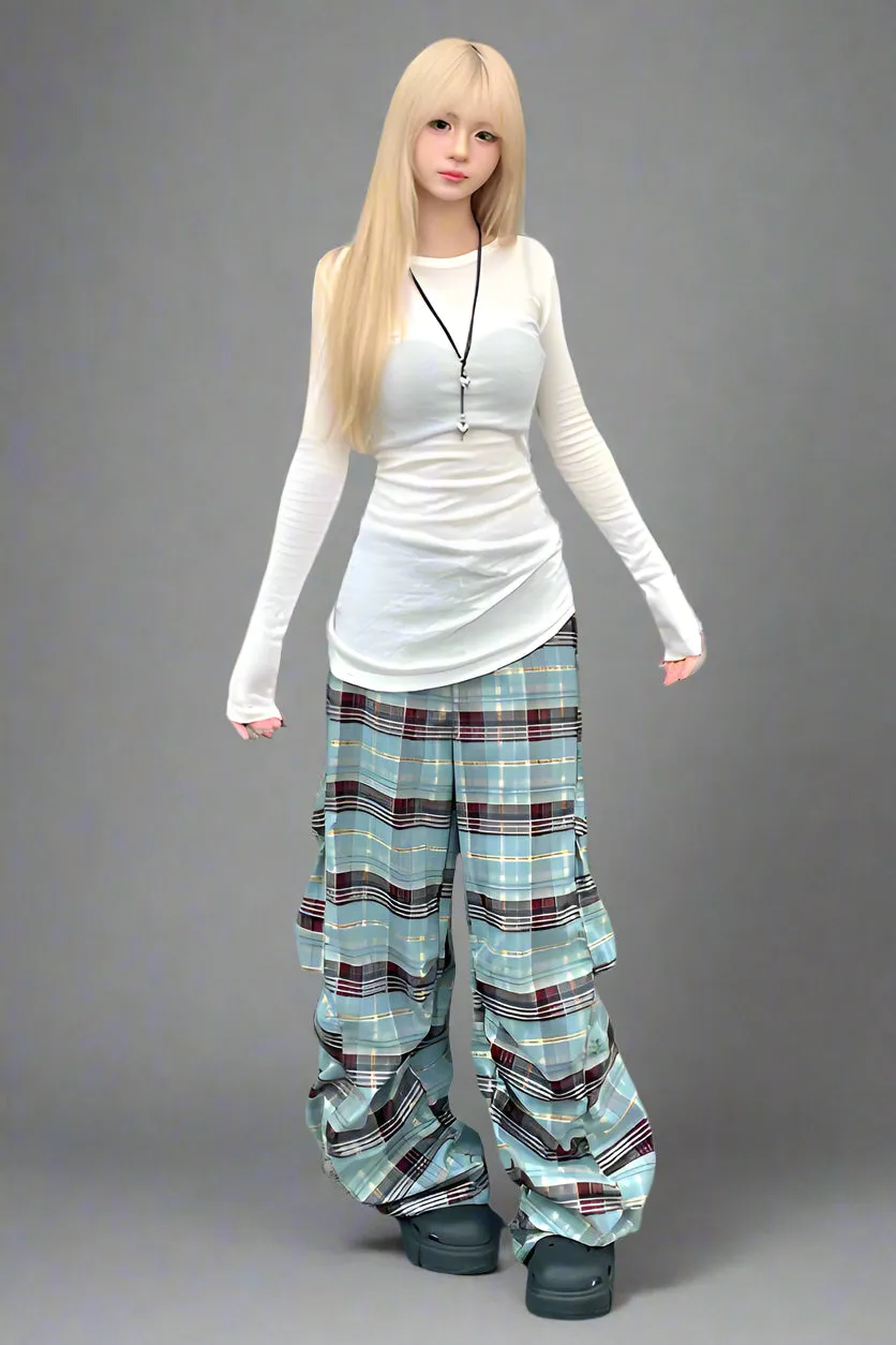 Rebel Plaid Cargo Trousers