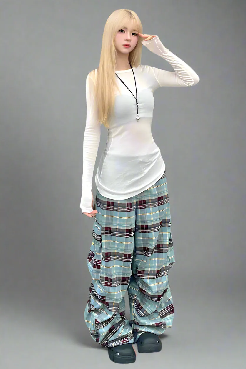 Rebel Plaid Cargo Trousers
