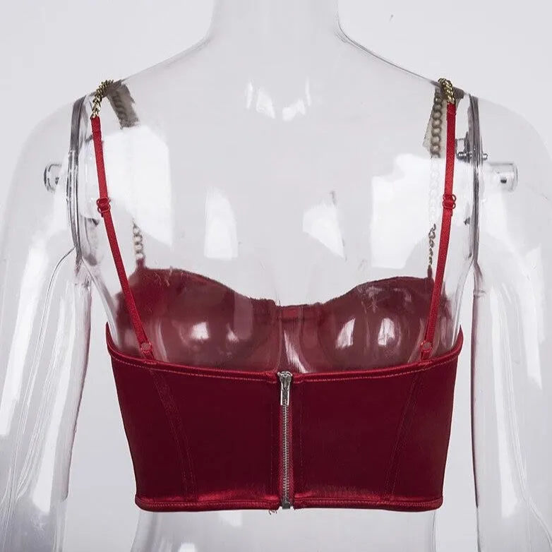 Red Vintage Satin Tank Top