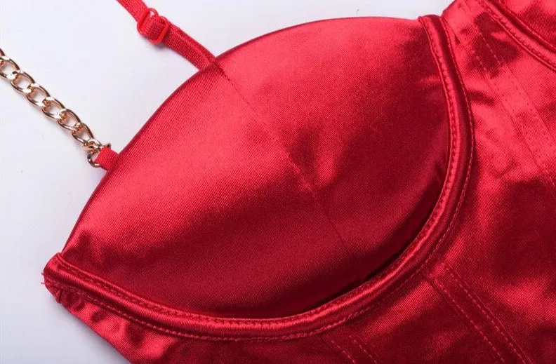 Red Vintage Satin Tank Top