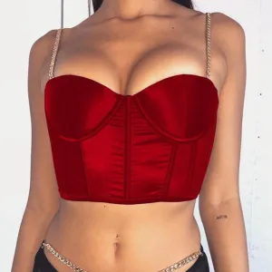 Red Vintage Satin Tank Top