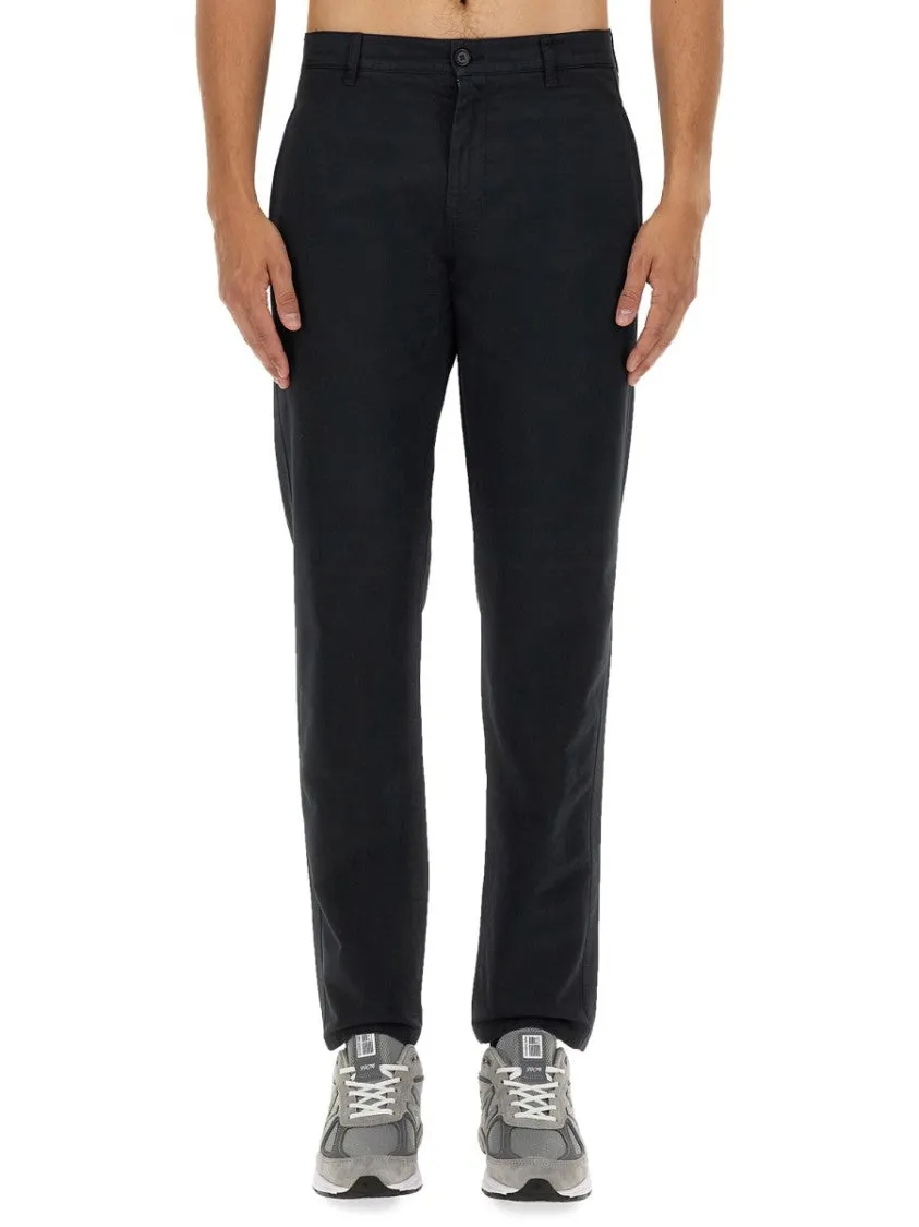 Regular Fit Black Cotton Chino Pants