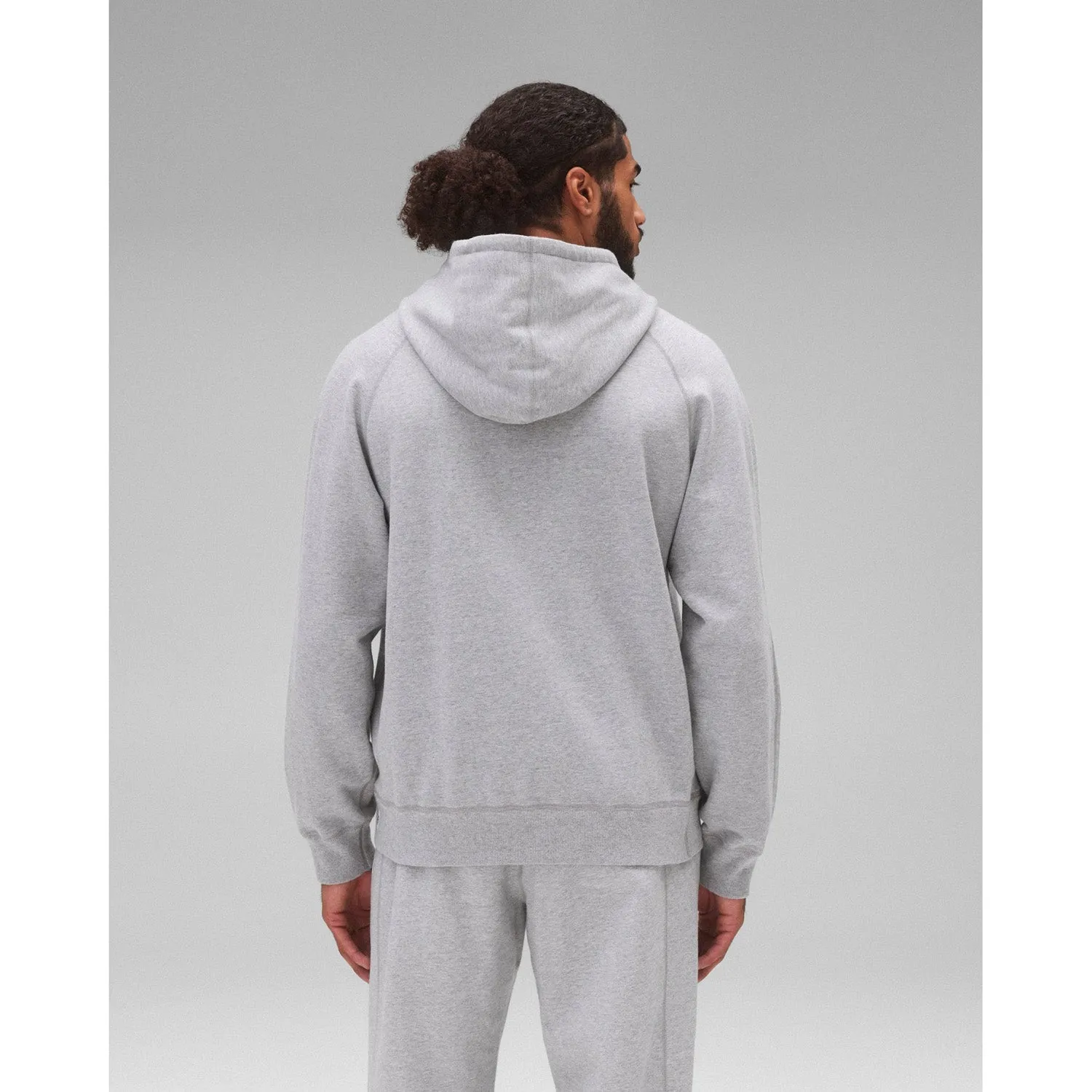 Reigning Champ Men Midweight Terry Lines Hoodie Heather Grey Black RC-3304-HGB