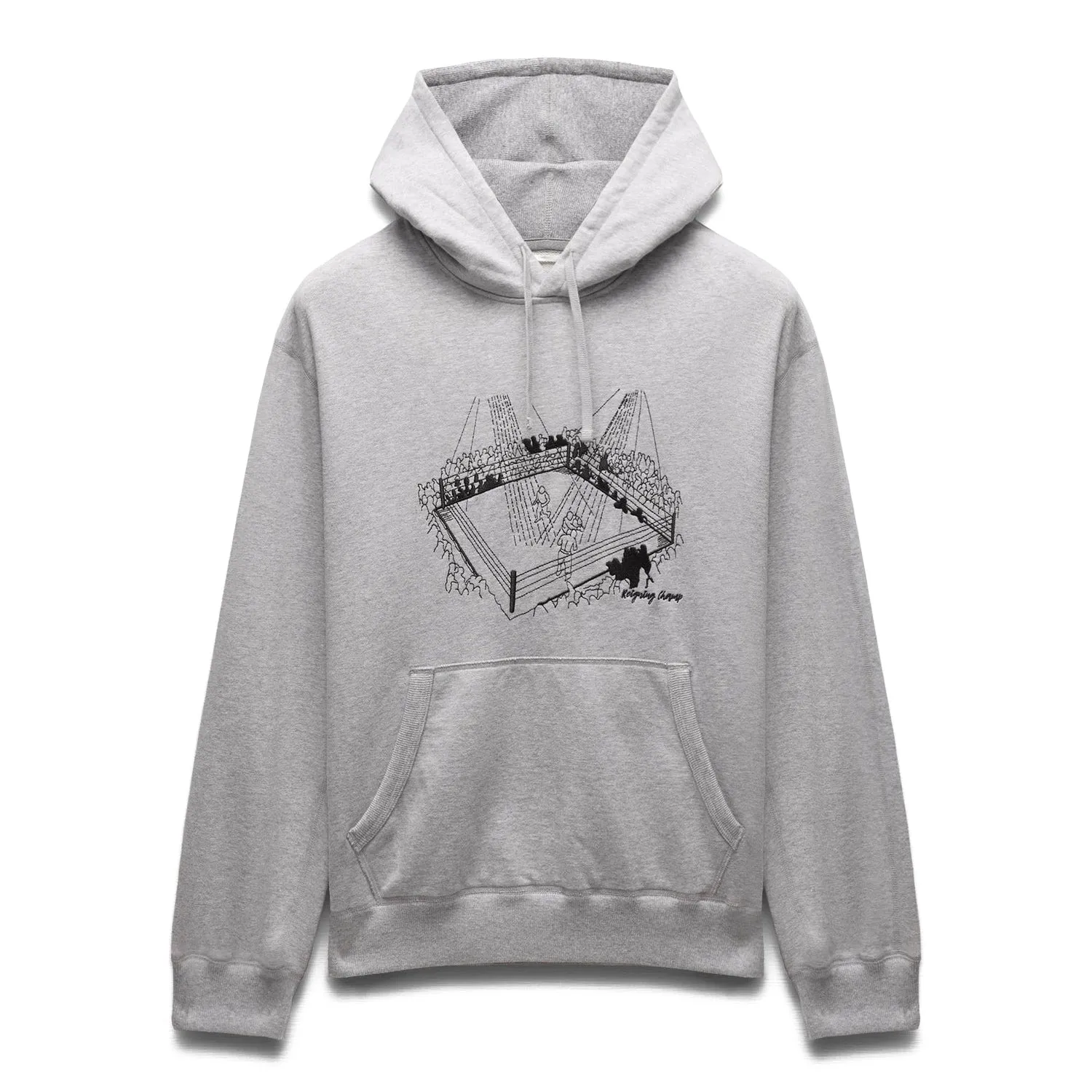 Reigning Champ Men Midweight Terry Lines Hoodie Heather Grey Black RC-3304-HGB