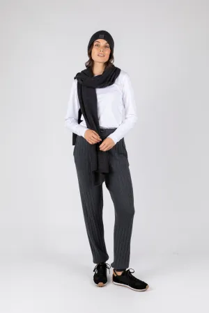 Relax Rib Knit Trackpant - Carbon Marle