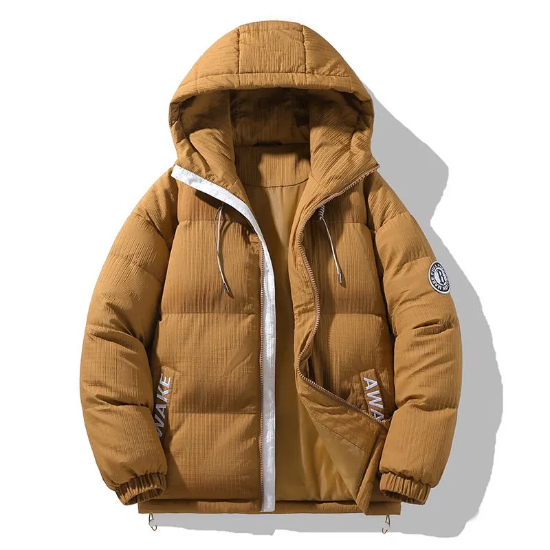 Relaxed-fit Hooded Puffer Jacket with Faux Two-piece Style