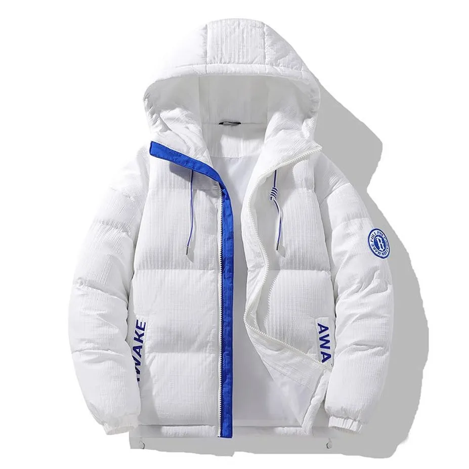 Relaxed-fit Hooded Puffer Jacket with Faux Two-piece Style