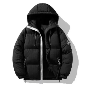 Relaxed-fit Hooded Puffer Jacket with Faux Two-piece Style