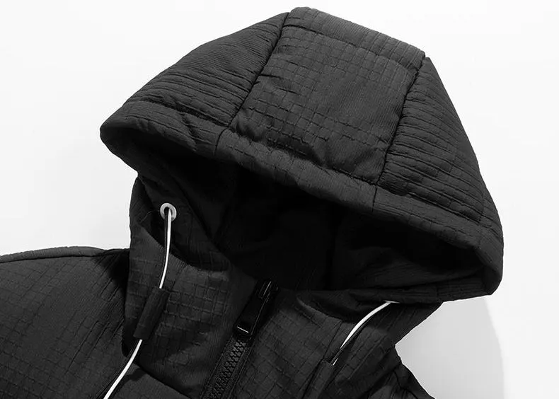 Relaxed-fit Hooded Puffer Jacket with Faux Two-piece Style