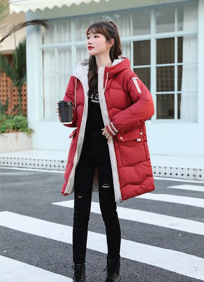 Relaxed-fit Water-resistant Women's Puffer Coat with Flap Pocket