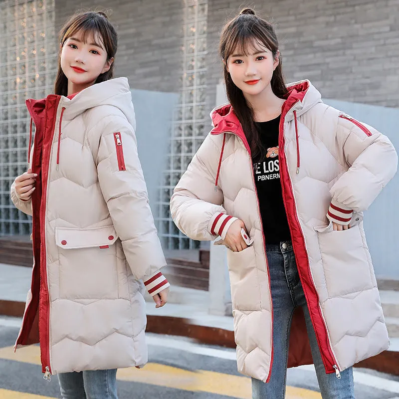 Relaxed-fit Water-resistant Women's Puffer Coat with Flap Pocket