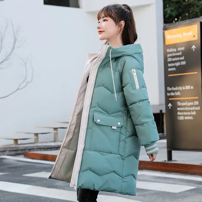 Relaxed-fit Water-resistant Women's Puffer Coat with Flap Pocket
