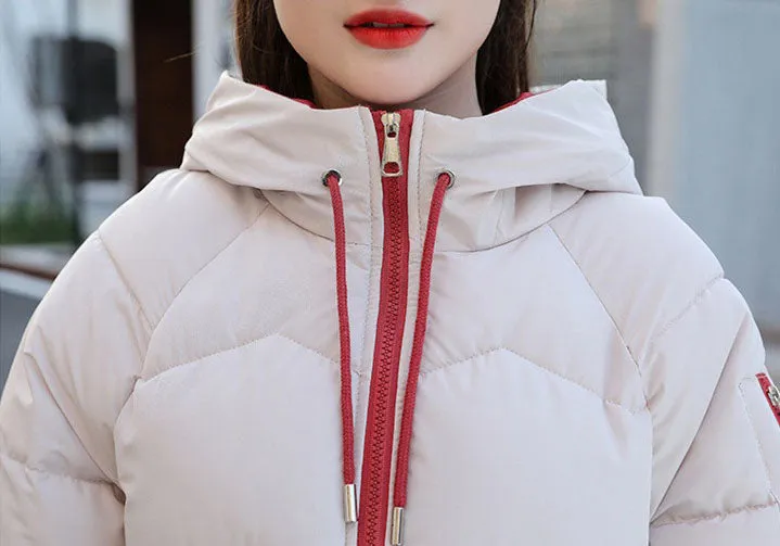 Relaxed-fit Water-resistant Women's Puffer Coat with Flap Pocket