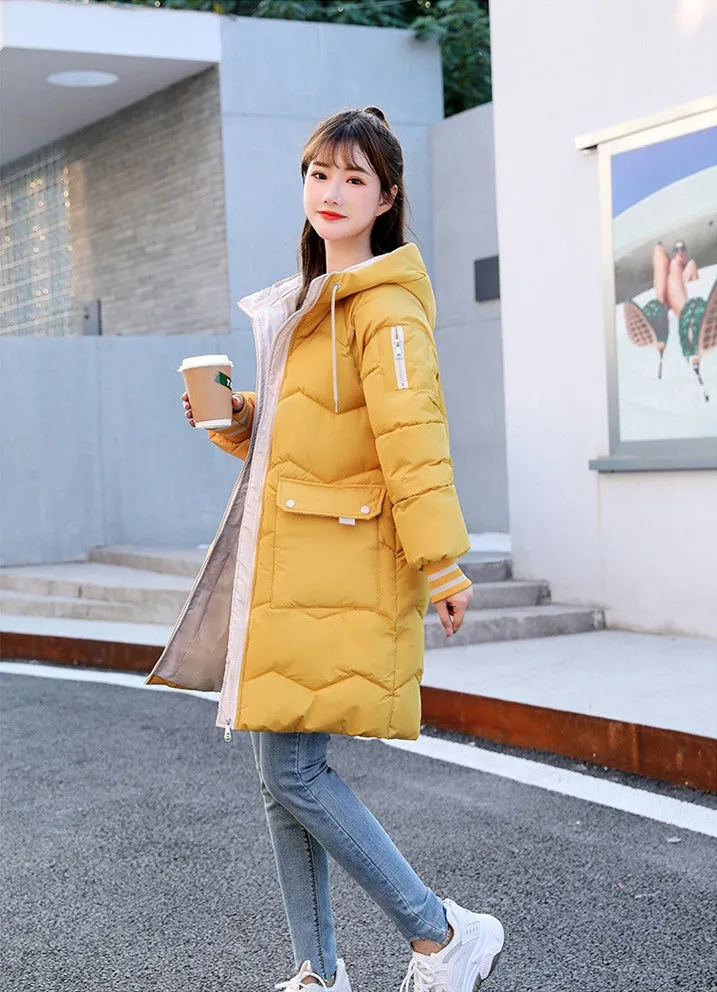 Relaxed-fit Water-resistant Women's Puffer Coat with Flap Pocket