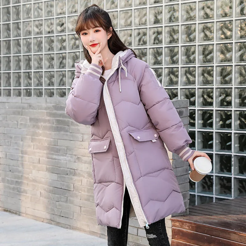 Relaxed-fit Water-resistant Women's Puffer Coat with Flap Pocket