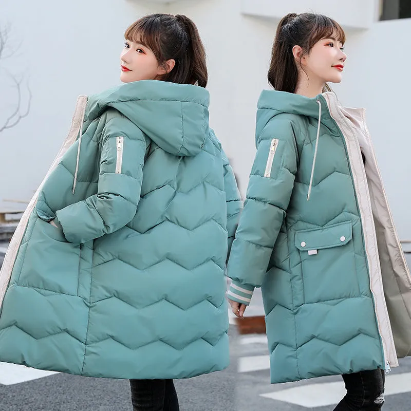Relaxed-fit Water-resistant Women's Puffer Coat with Flap Pocket