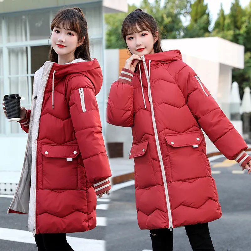 Relaxed-fit Water-resistant Women's Puffer Coat with Flap Pocket