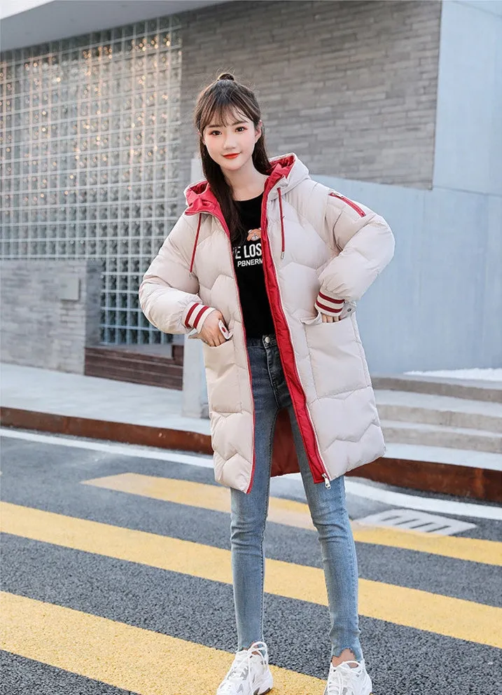Relaxed-fit Water-resistant Women's Puffer Coat with Flap Pocket